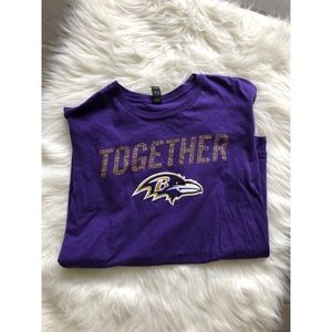 Purple Ravens Cotton Short Sleeve Shirt Large